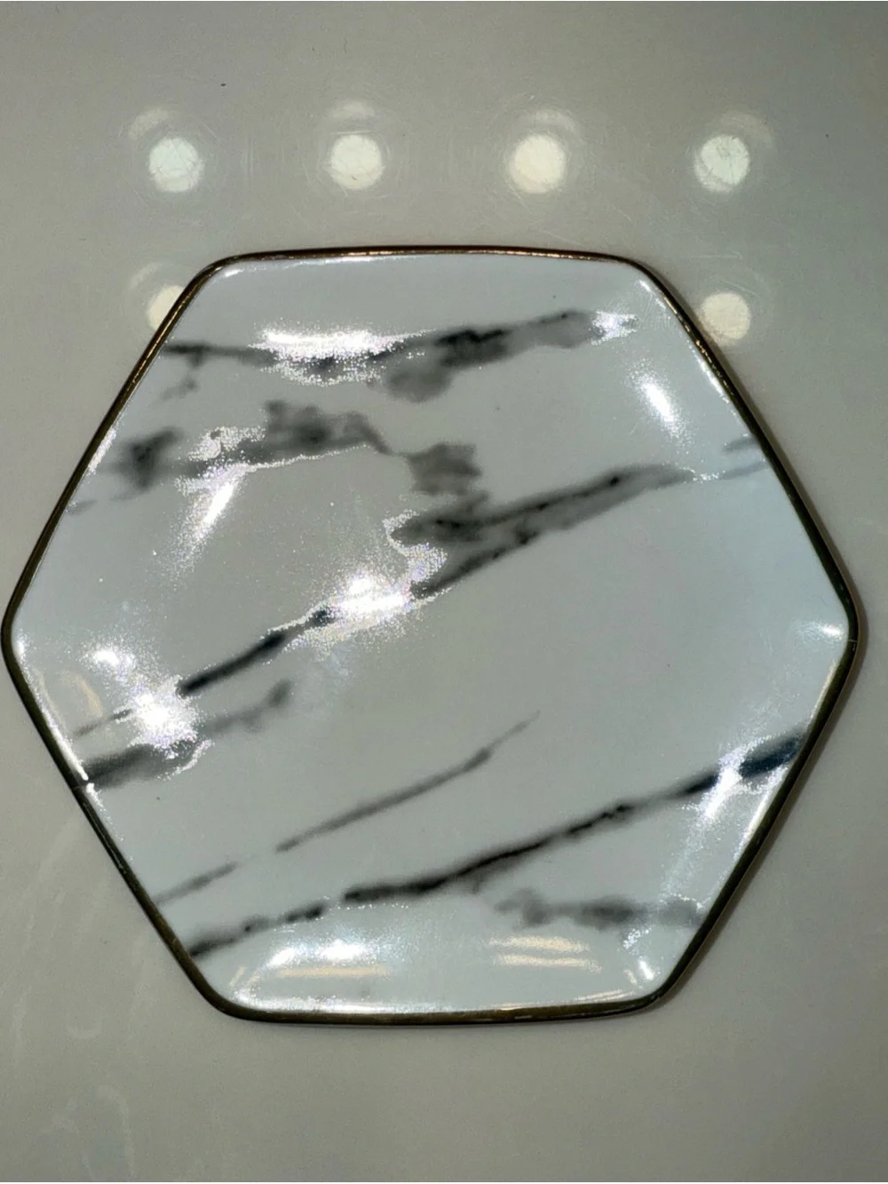 Hexagon Ceramic Jewelry Dish